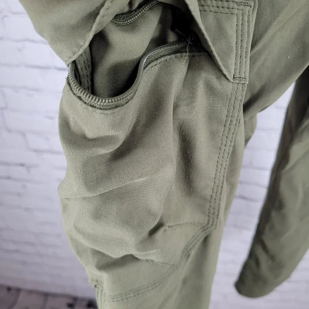 PrAna Green Breathe Nylon Stretch Lightweight Snap Cuff Cargo Pants Size (40x30)